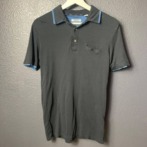 DKNY Men's Black V-Neck Button Up Polo Size X-Small